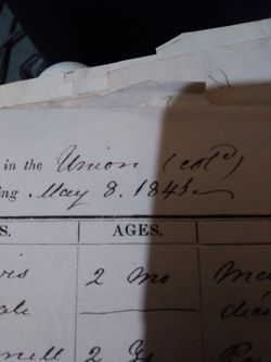 Ephemeral/ Death certificates from the Churches in the 1800's