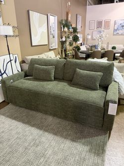 Convertible Couch Queen Sleeper Sofa with Charging Ports