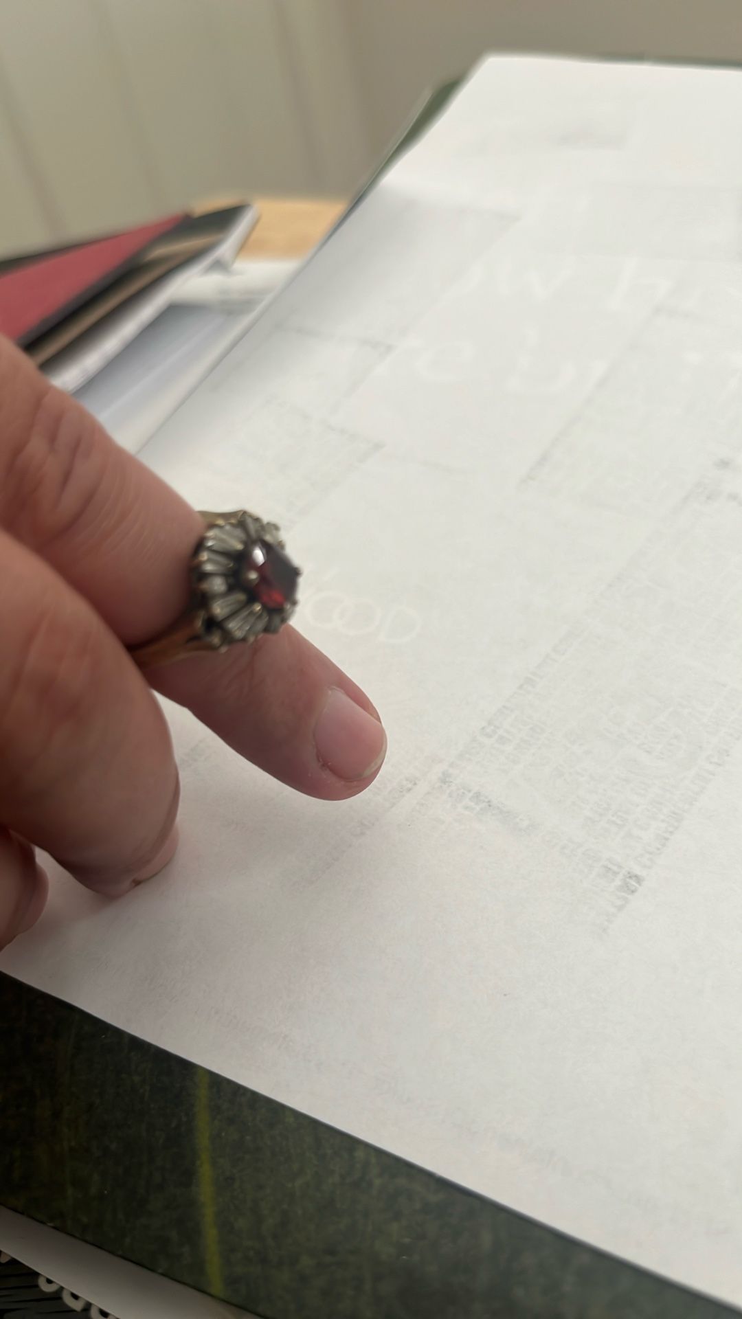 Ruby/cubic Zirconia Vintage Cocktail Ring