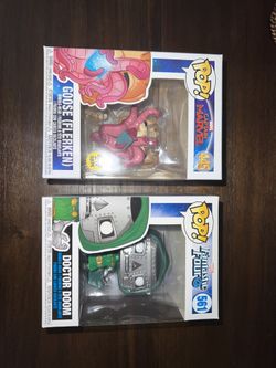 2 Marvel Funk Pops: Goose (Captain Marvel) & Doctor Doom (Fantastic Four)