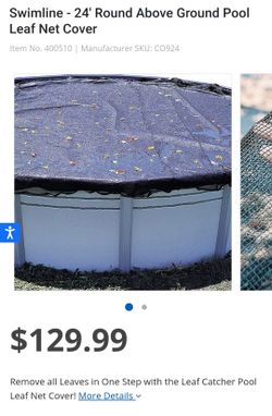 24' Round Pool Leaf Net,  Pool Cover
