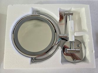 8" Hard Wired LED Lighted Makeup Mirror with Touch Screen Dimmable, Wall Mounted