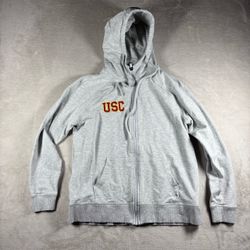 USC Trojans Hoodie Women’s Small Gray Full Zip Logo Sweatshirt #2545