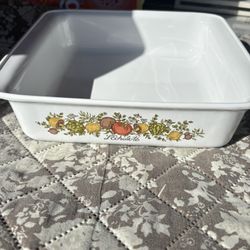 Vtg Corning Ware P-322 8x8x2 Square Baking Dish Spice of Life L'Echalote