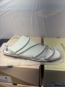 J.Adams Daisy Rhinestone Flat Sandals