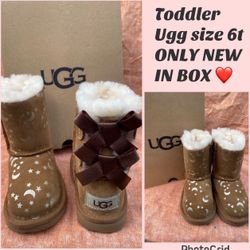 Ugg Brown Bailey Bow Size 6t Only New In Box 💯 authentic $85 Firm Cash Or Zelle Only