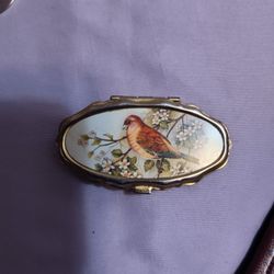 Vintage Bird Pill Box
