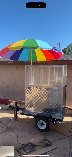 Custom Fruit/ Food Cart Trailer with Umbrella - Mobile Vending Cart
