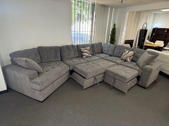 New Large Sectional Sleeper Sofa Couch Pull Out Bed 7-Seater L-Shaped