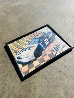 Miller Lite Ready to Race #2 Rusty Wallace Mobil Mirror Beer Sign 