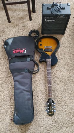 Epiphone by Gibson Junior Model Electric Guitar with Soft Case & Amplifier