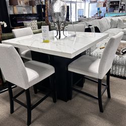 Marble Dining Table Set! $899 🚨🤍✨ Easy Financing!