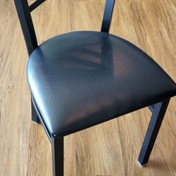 Black Metal Leather Chairs