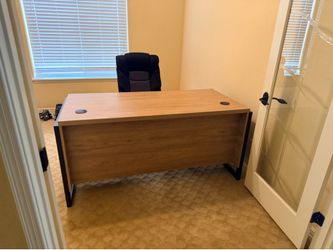 Desk and file cabinet