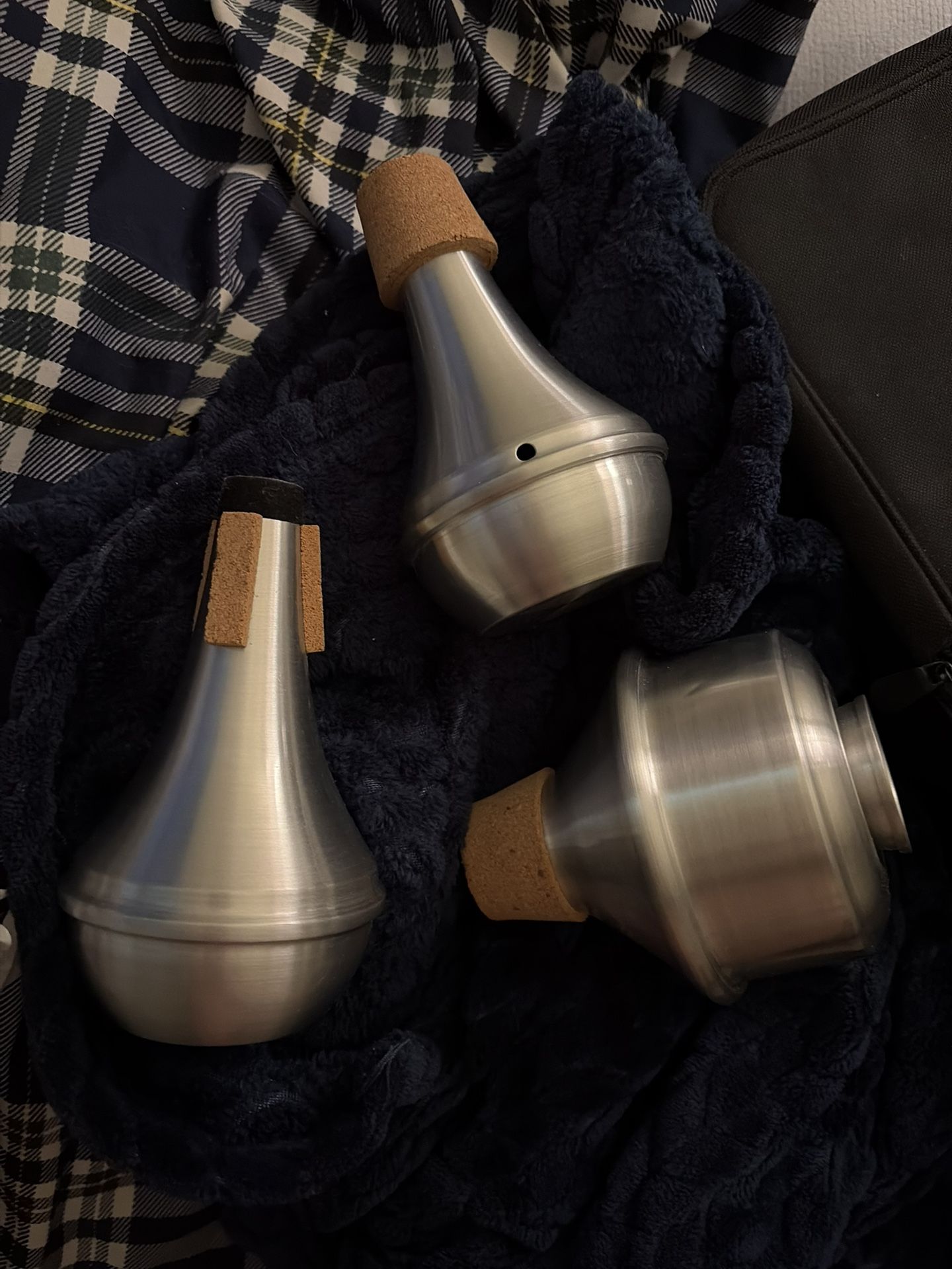 Silver Besson Trumpet w/ essential elements book and 3 different cup mutes