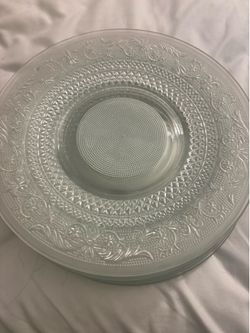 Clear glass dinner plates