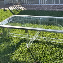 Lucite And Chrome Coffee Table  