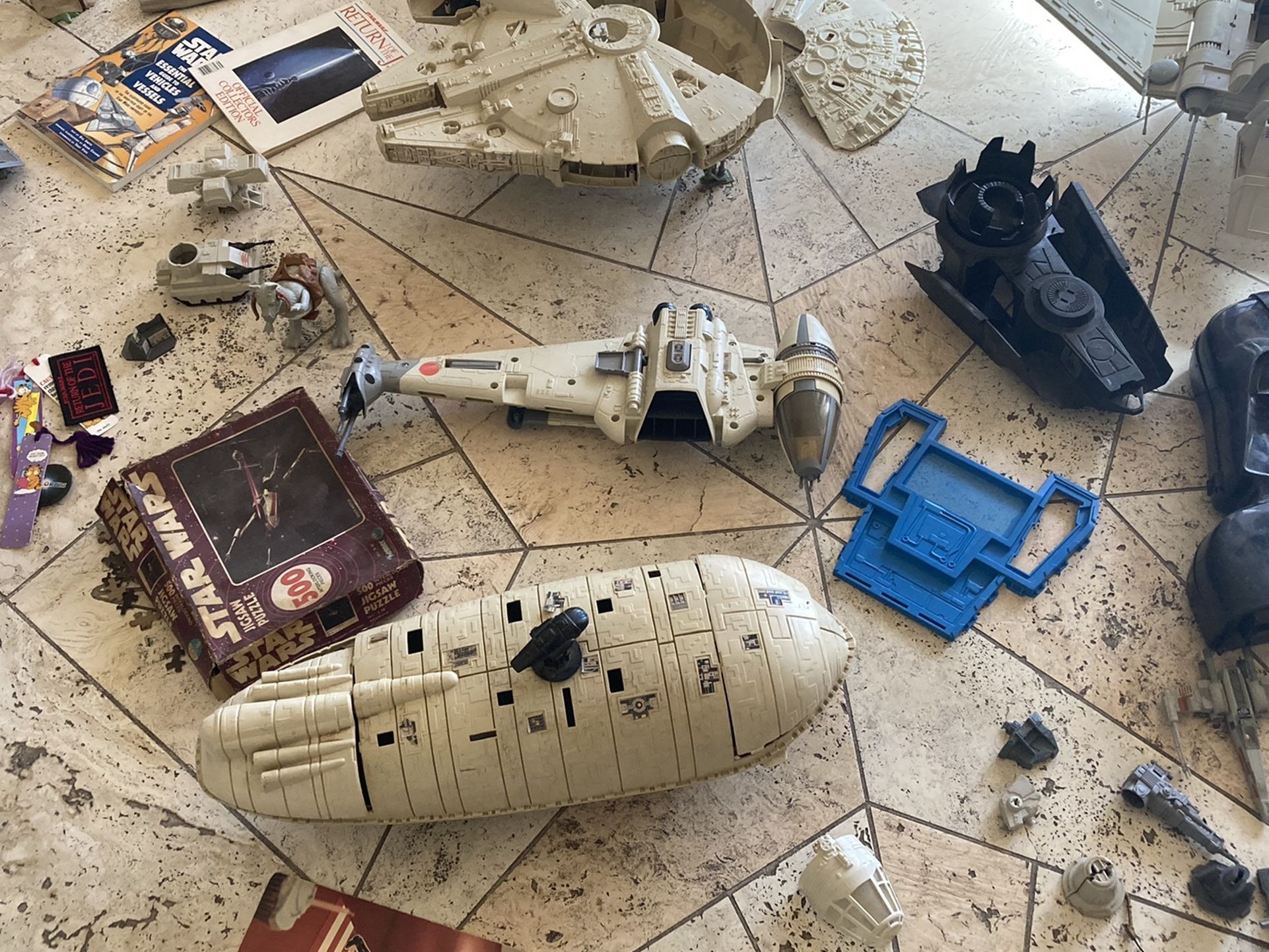 Large vintage lot collection of old Star Wars toys 1977 A New Hope The Empire Strikes Back toy school vehicles