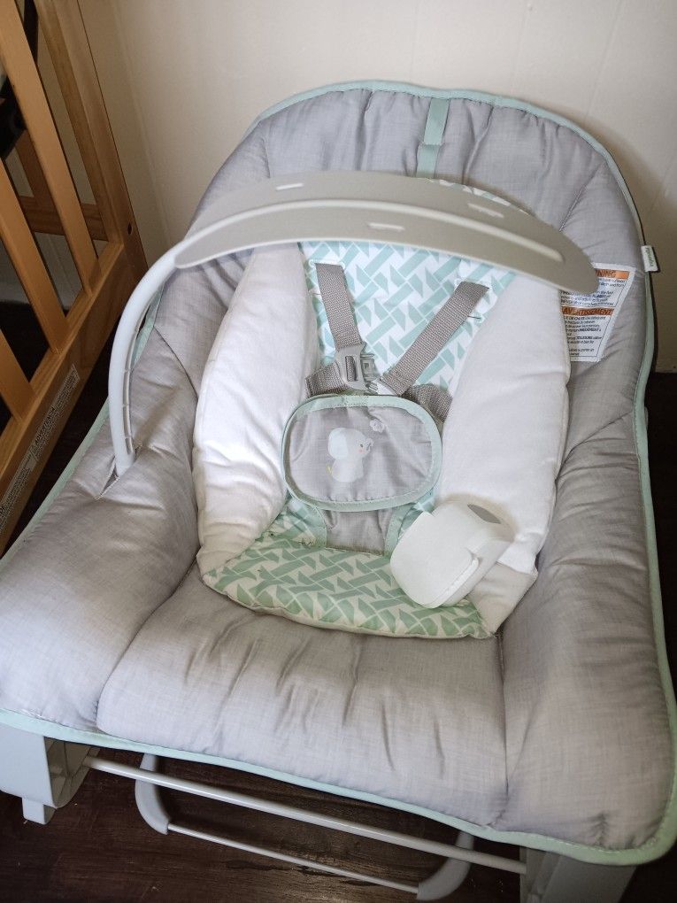 Baby Items- Bouncy Seat, Bathtub And Size 1 Diapers, Pampers