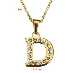 Necklace stainless steel initial alphabet letter 18k Gold Plated