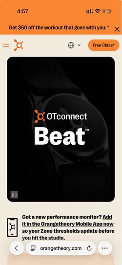 Orangetheory OTconnect Beat Heart Rate Monitor