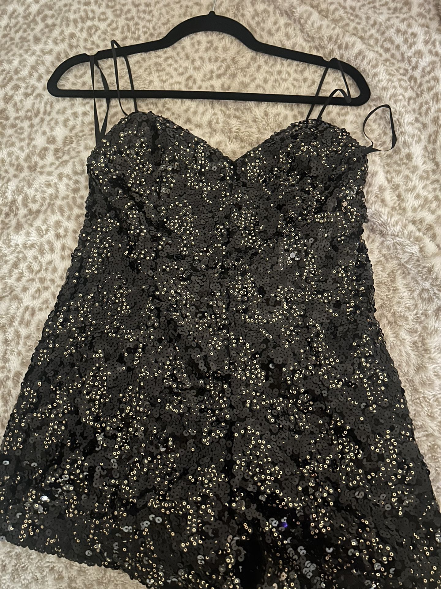 black and gold sequince romper og price $196