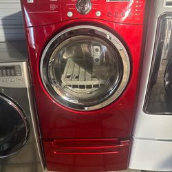 Electric Red Dryer with pedestal