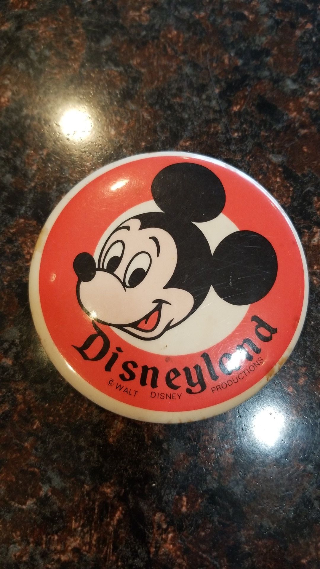 Vintage Disneyland Souvenir Pin MICKEY 3.5" W Disney Productions