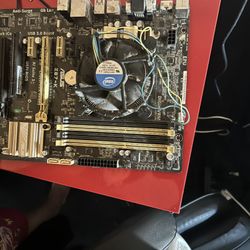 CPU Mother Board With Intel 5 Chips And Cooling Fan 