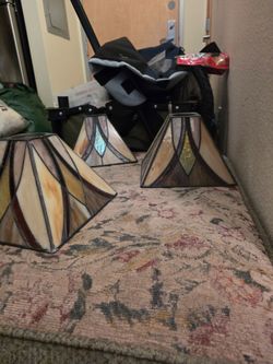 3 Stained glass lampshades