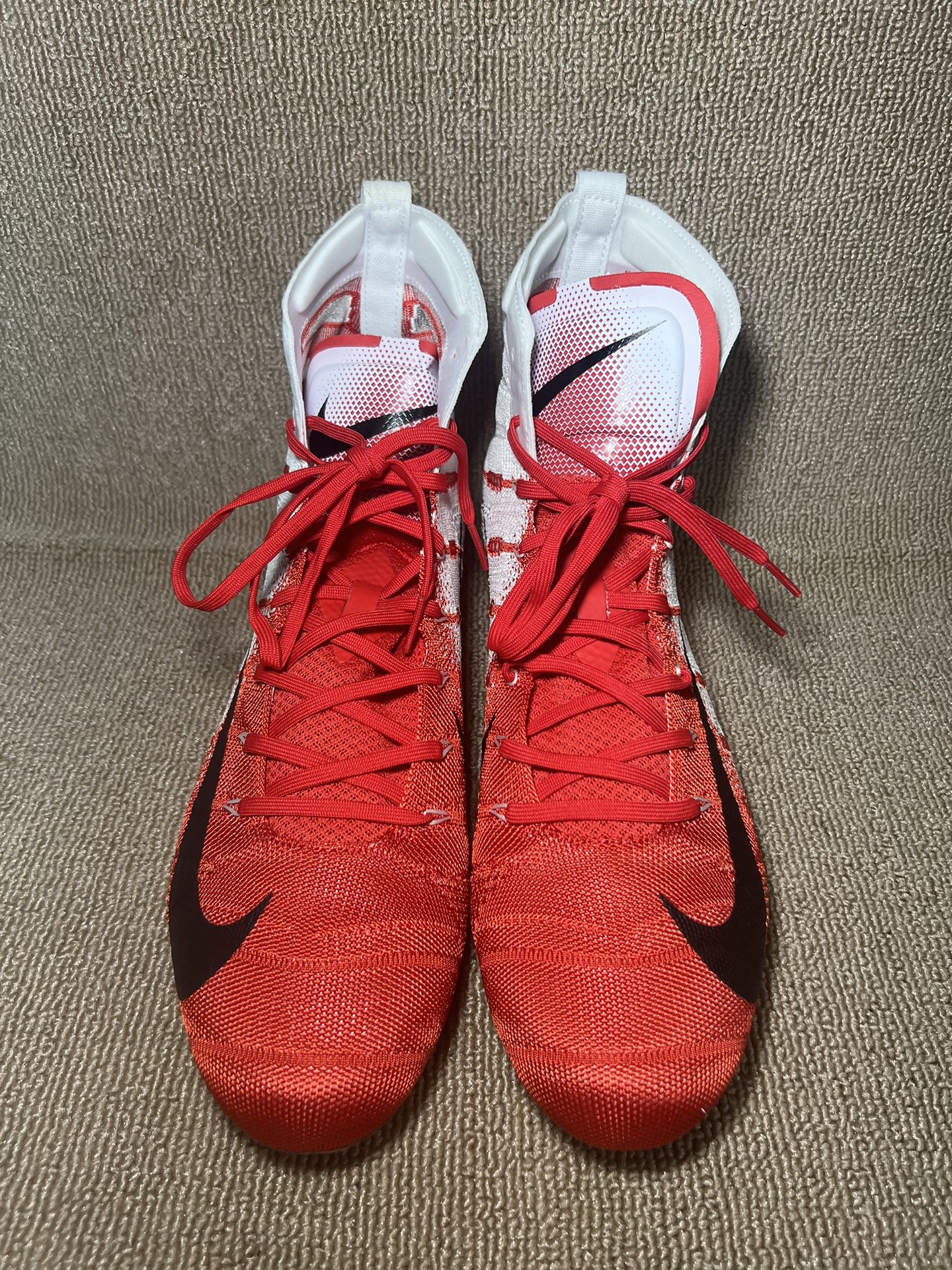 Men's 15 Nike Vapor Untouchable 3 Elite Football Cleats White Red AO3006-160