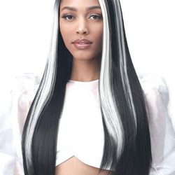 Bobbi Boss Long Straight Synthetic Hair 5 inch Deep Part Lace Front Wig - MLF553