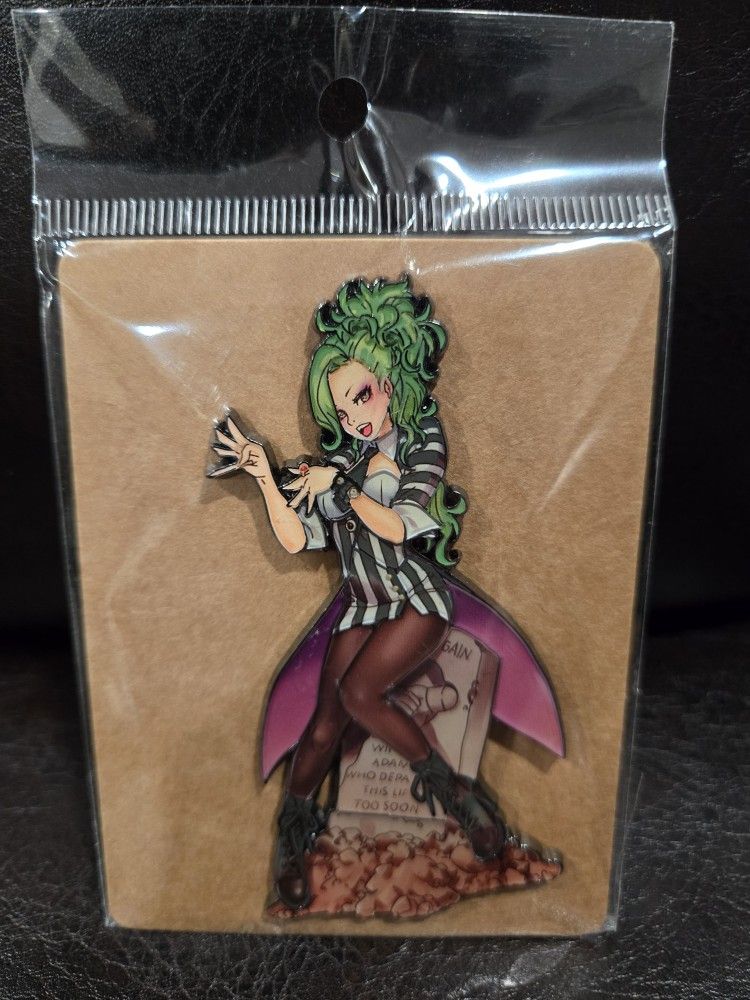 NEW Bishoujo Horror Beetlejuice Anime Girl Enamel Figure Pin 3.54"