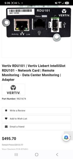 Vertiv rdu101 liebert intellislot