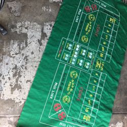 Craps Felt. 36” X 72”  For Learning Only