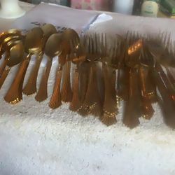 Spoons And Forks. One Butter Knife 