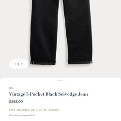 SEEKING RRL 40x32 denim