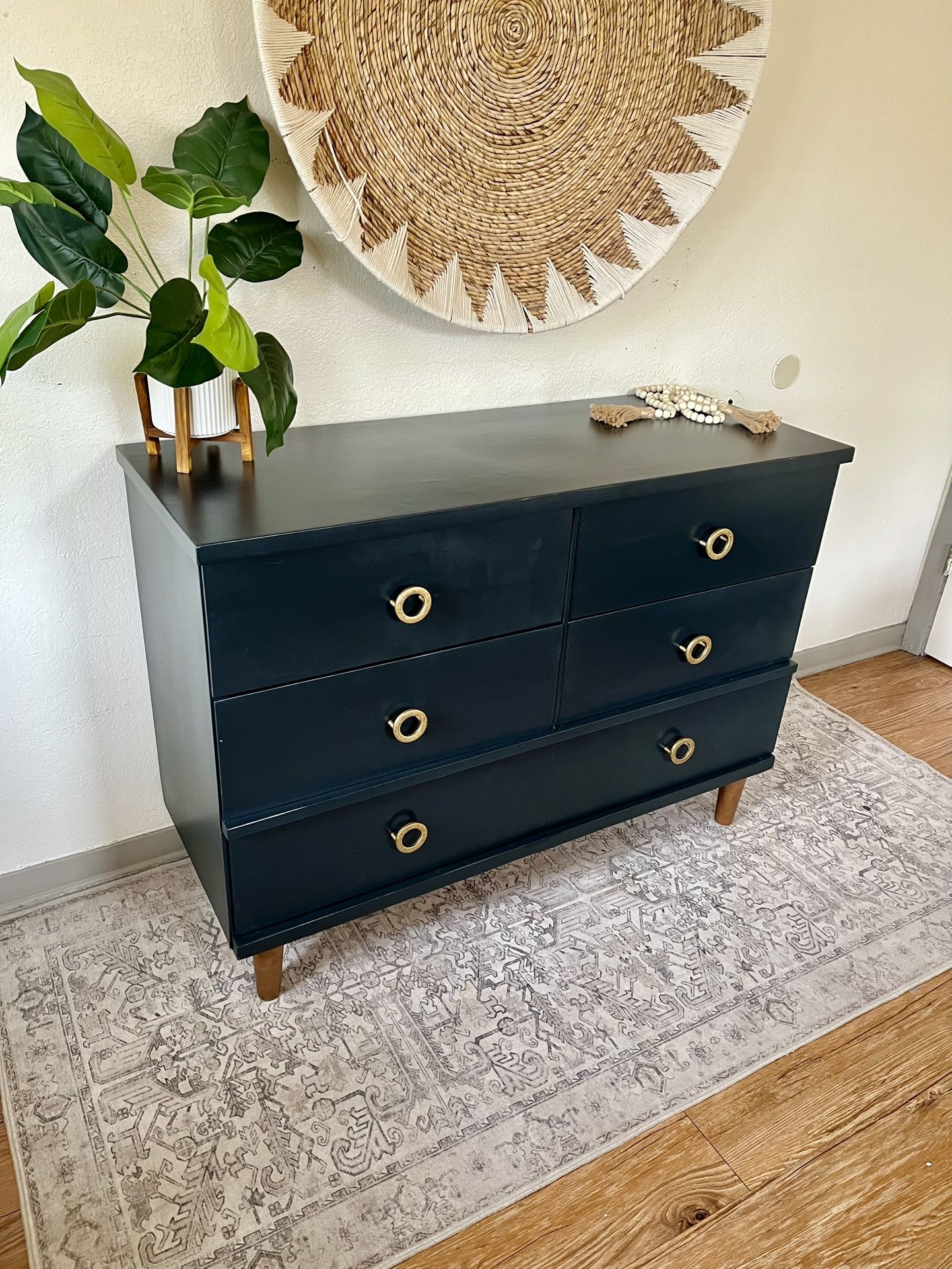 Gorgeous Vintage MCM Solid Wood Deep Green Dresser! Delivery Available!   - cruiseboatoman.com