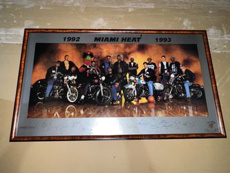 92 - 93 NBA Miami Heat Biker Team Poster *Signed*