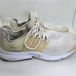 Nike Air Presto Shoes Womens 8 White Pure Platinum Road Running Athletic Sneaker