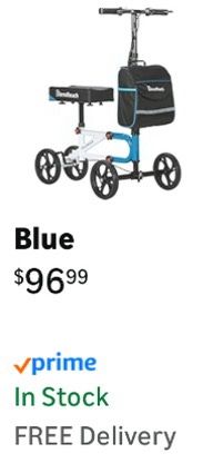 Knee ScooterKnee Scooter for Adults for Foot SurgerySteerable Knee Walker for Foot Injuries Compact Crutch Alternative with Dual Braking System (Blue)