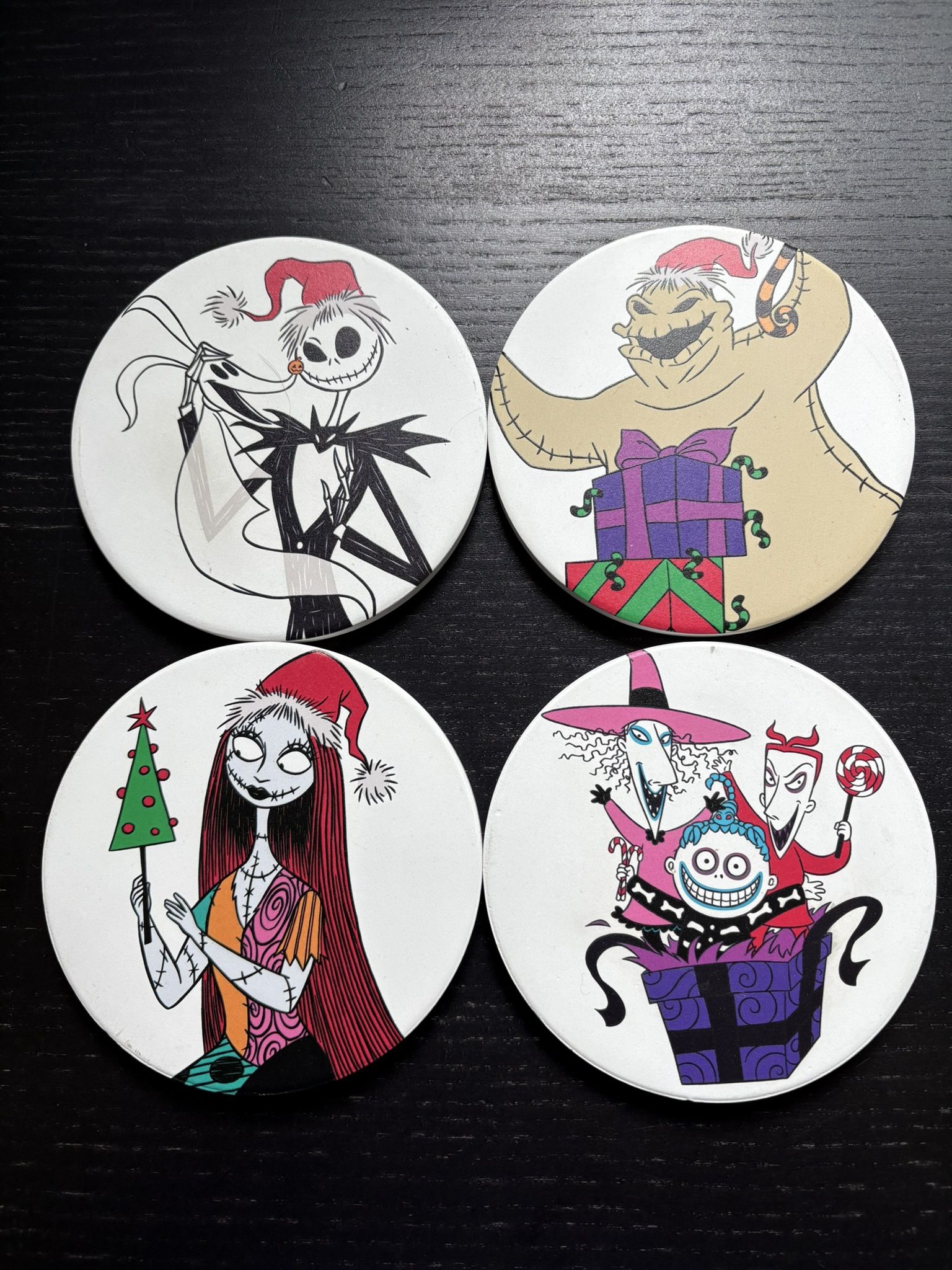 Disney The Nightmare Before Christmas 4 Ceramic Coaster Set Jack/Sally/Oogie Boogie