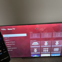 55 Inch Tv (Roku) With Remote 