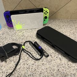 Nintendo Switch Oled Splatoon Edition Handheld Gaming Console With Charger And Dock