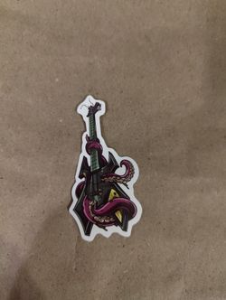 Rock Guitar Trashed By Purple Octopus 