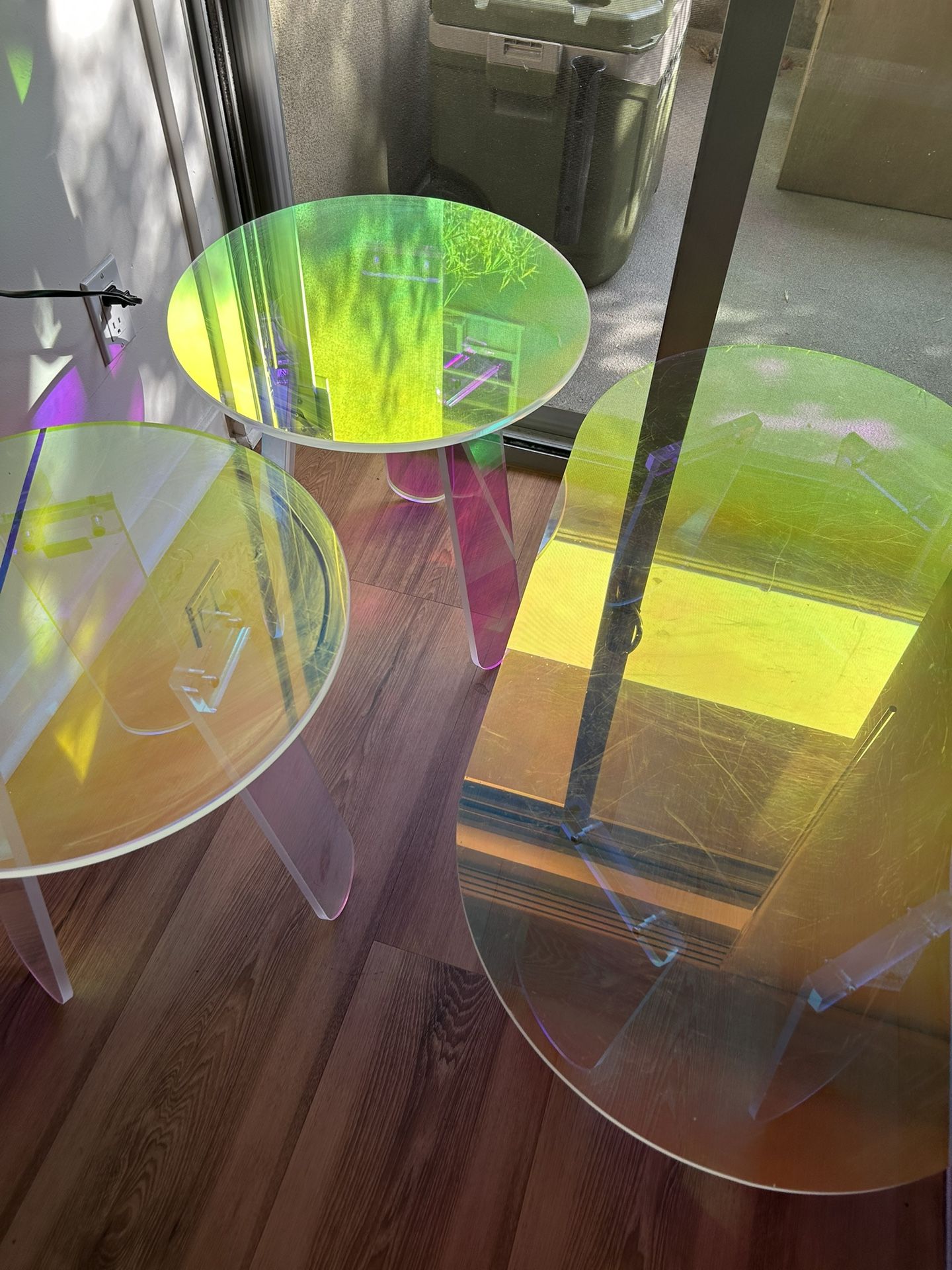 Iridescent Coffe Table + Side Tables