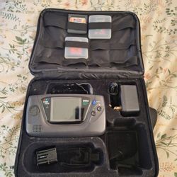 SAGA Game Gear, games and case