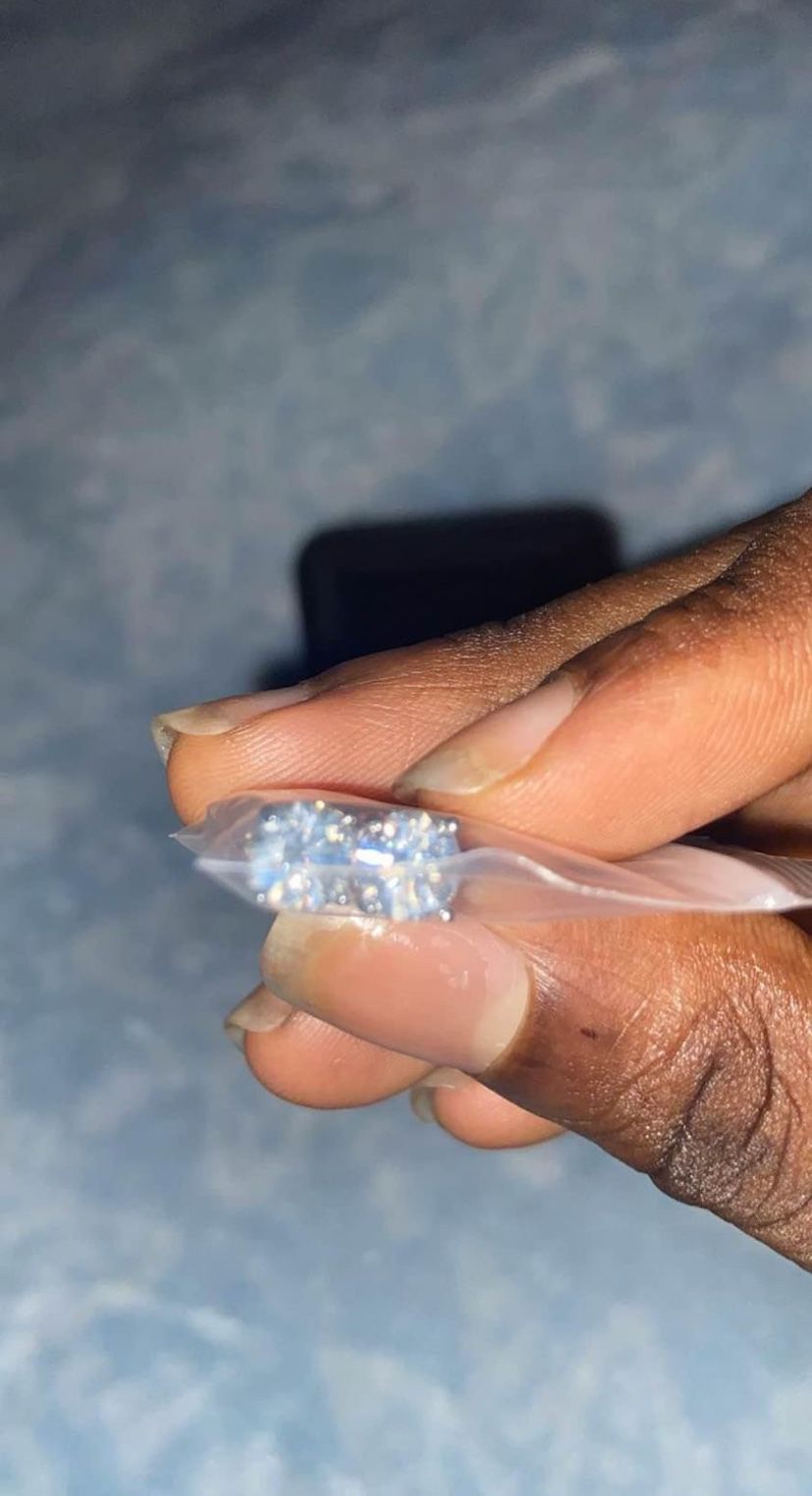 Lab created diamond 18k white gold Earring