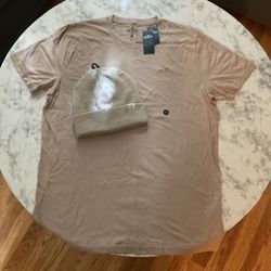 New Hollister T-shirts And Beanie 