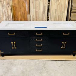 80” Beautiful Bathroom Vanity in Black, double sink soft close solid wood $1,049 